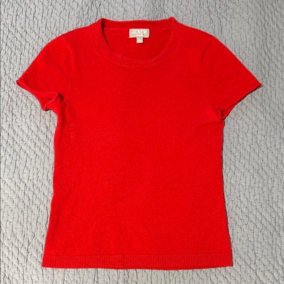 J. Crew Bright Red Cashmere Top - Picture 1 of 3